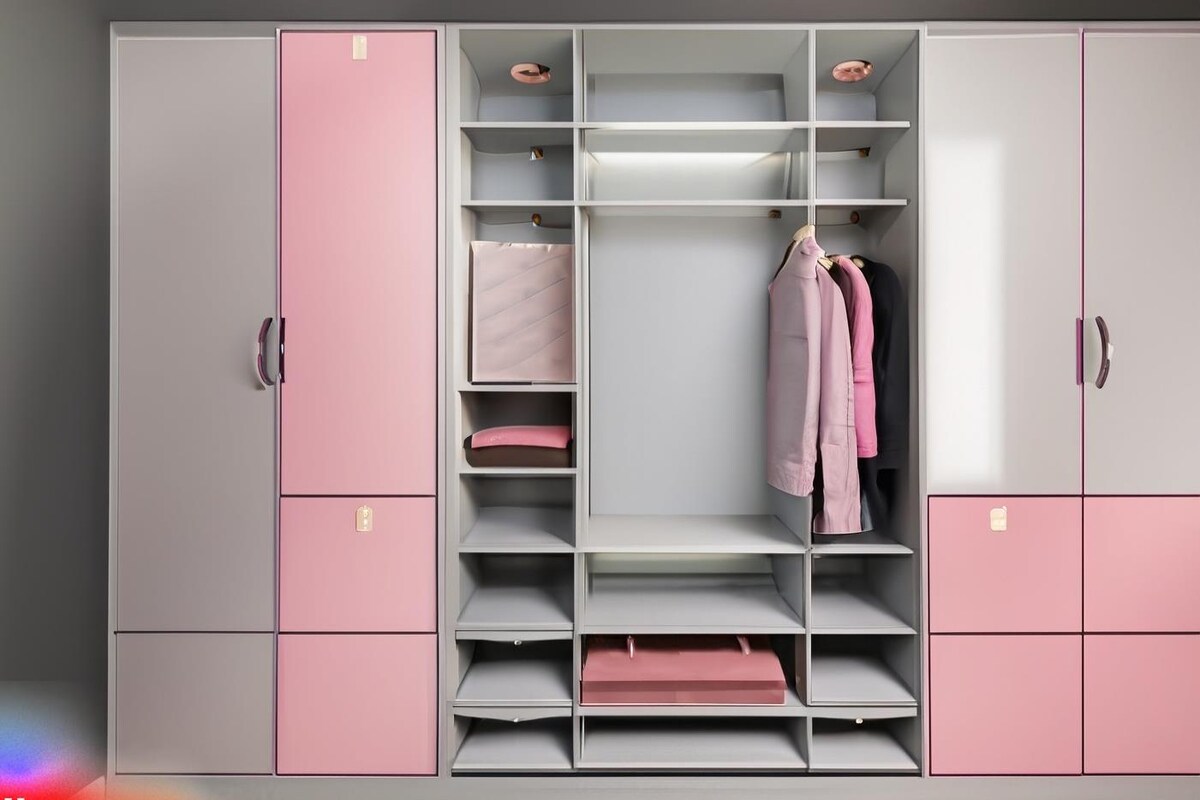 Contemporary Grey and Pink Wardrobe Design Contemporary Grey and Pink Wardrobe Design