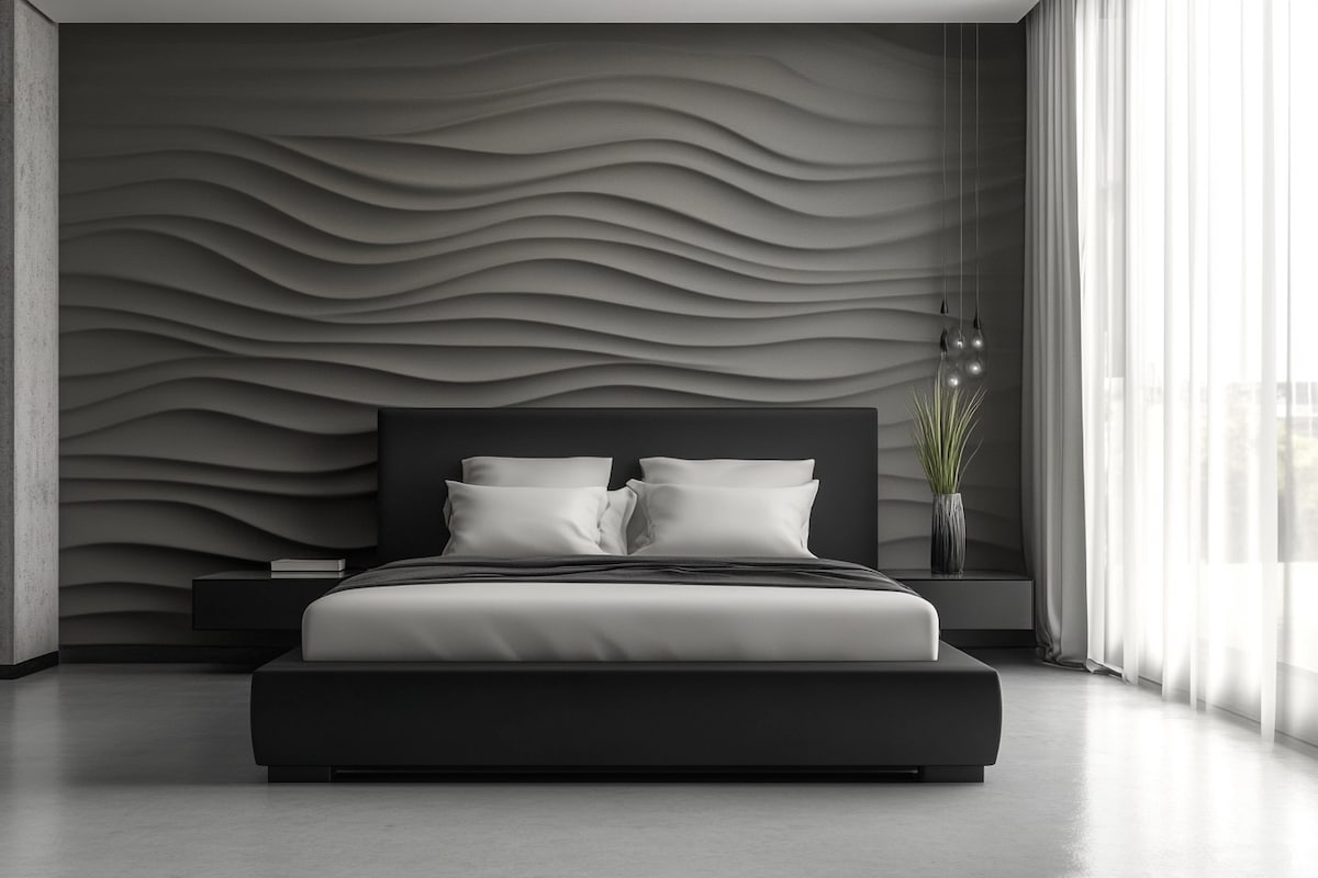 Modern Grey and Textured Beige Wall Paint Design