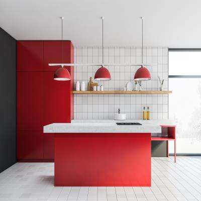 Red Island Modular Kitchen Design