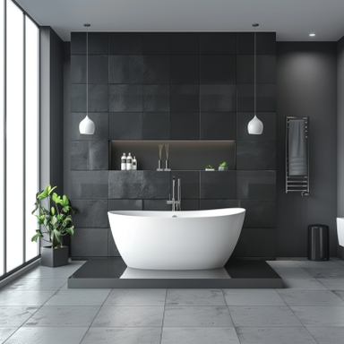1 Large Black Bathroom Design Ideas & Images