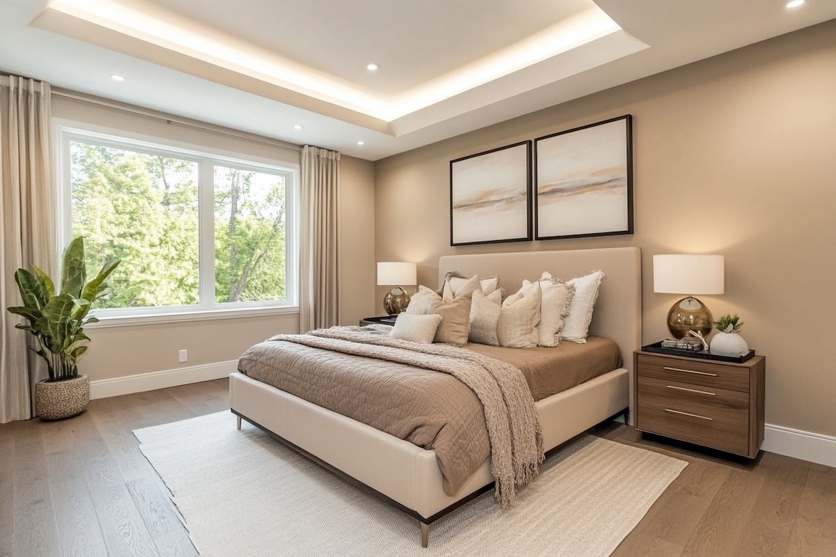 Bedroom Double-Layered Contemporary Ceiling Design