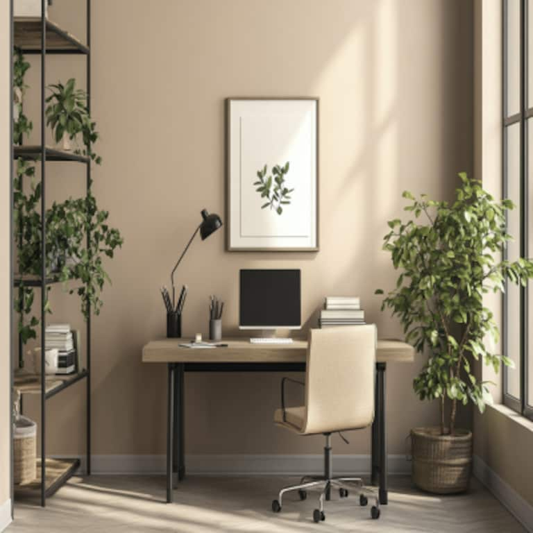 Modern Beige Wall Paint Design For Home Offices