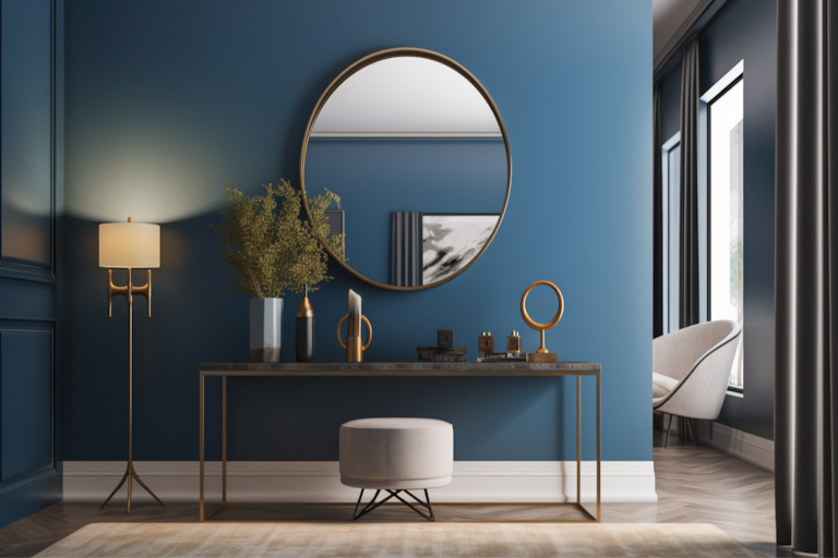 Modern Blue Wall Paint Design for Foyers