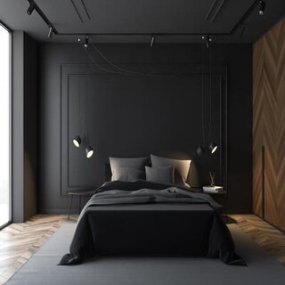 Master Bedroom Design with a Black Headboard