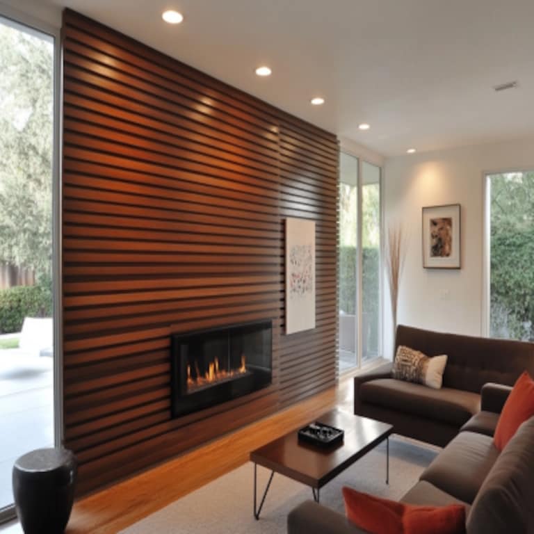 Mid-Century Modern Wood Cladding Wall Design