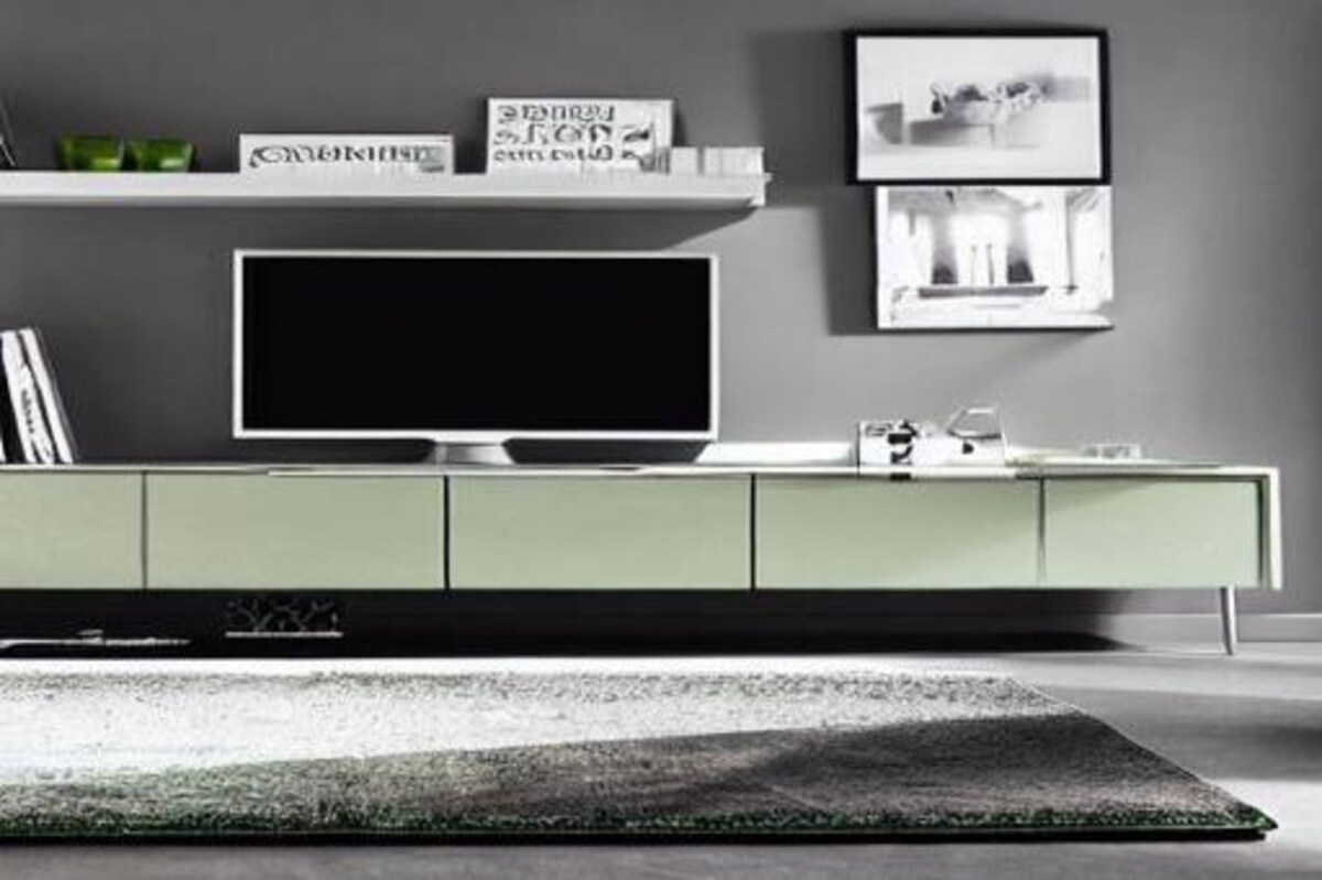 Modern TV Unit Design in White and Black Laminate Modern TV Unit Design in White and Black Laminate