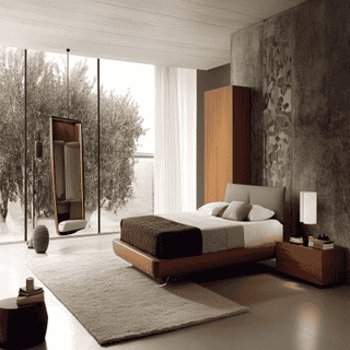 Contemporary Master Bedroom Design with Queen Bed and Swing Wardrobe