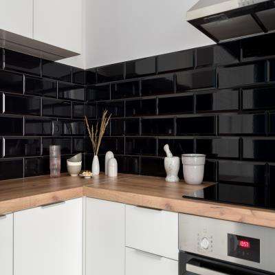 Black Paint Kitchen Tile