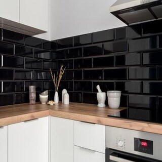 Black Paint Kitchen Tile