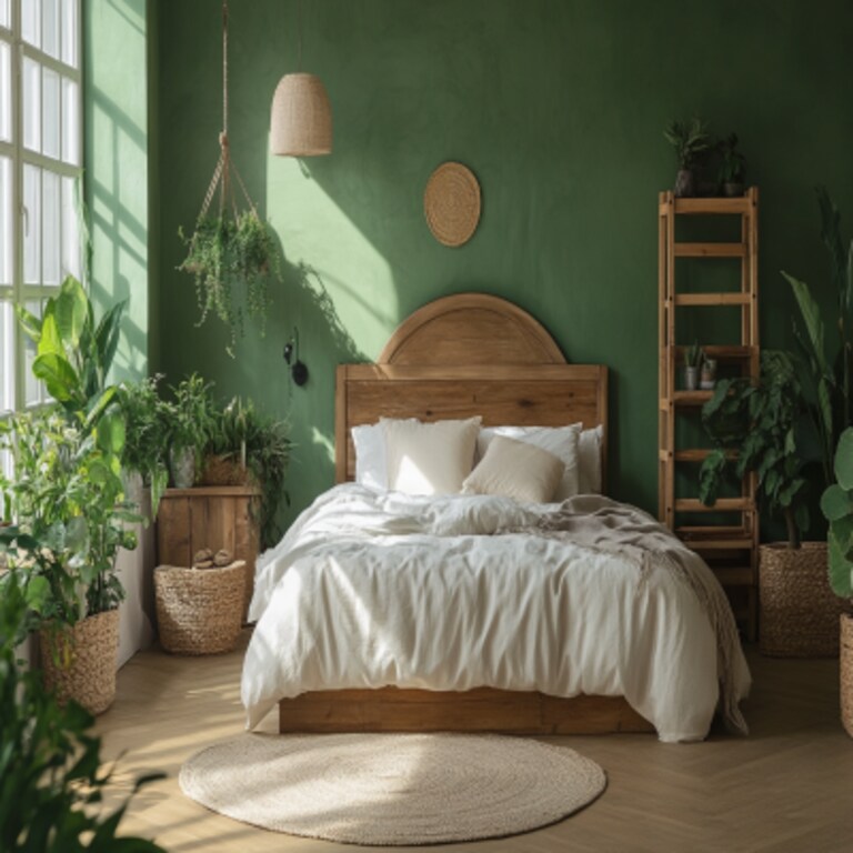 Contemporary Green Wall Paint Design For Bedrooms