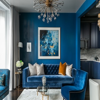 Stylish Contemporary Blue Wall Paint Design