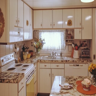 Modern L-Shaped Kitchen Design with Granite Countertop