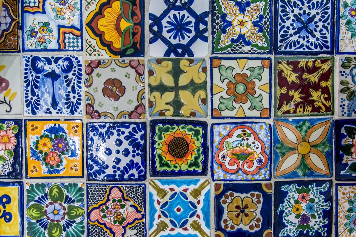Decorated Mexican Kitchen Tiles
