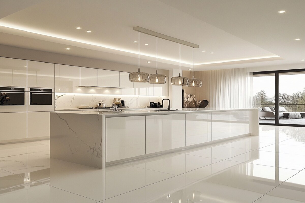 Glossy White Ceramic Modern Tiles Designed for Kitchen and Bathroom