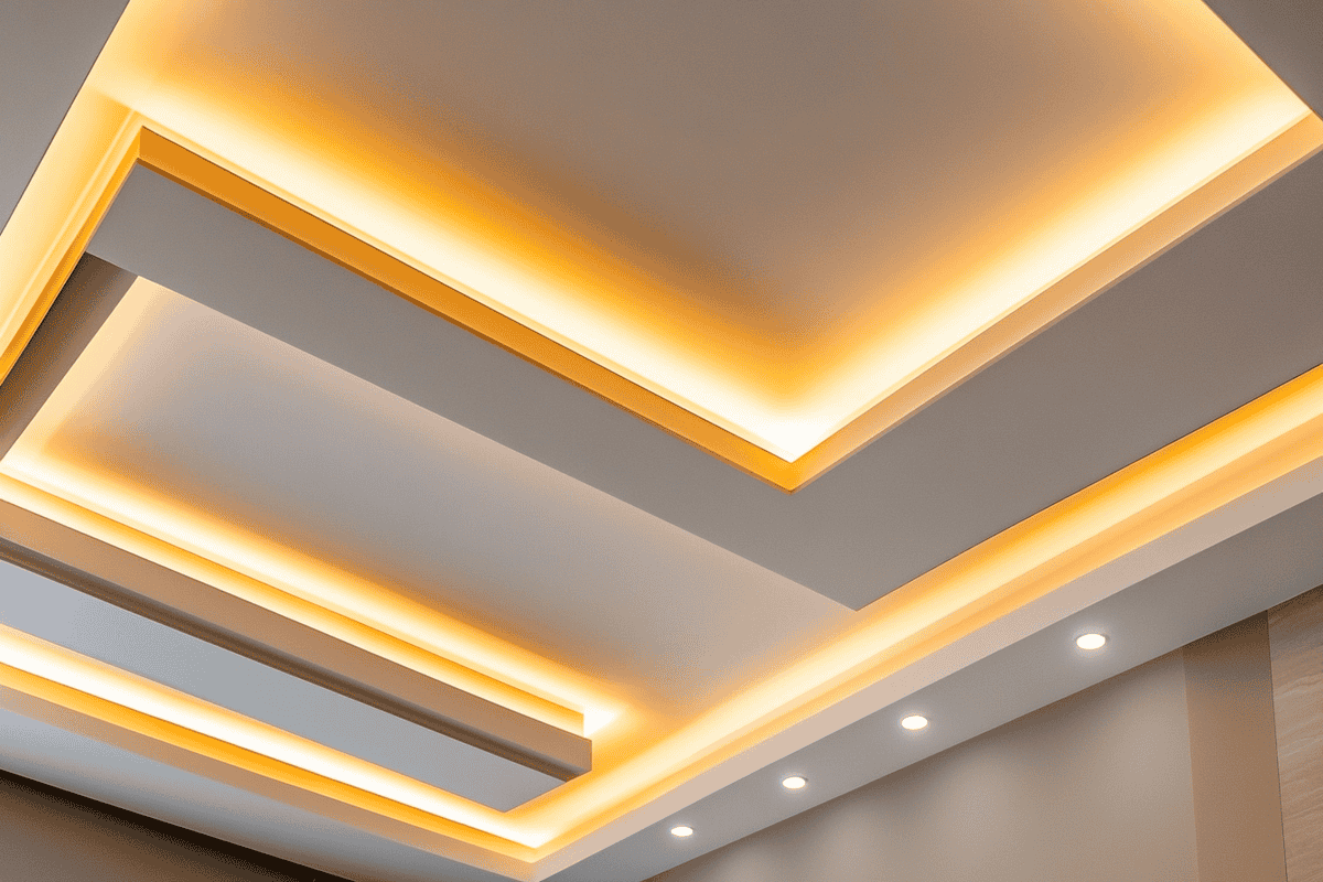 Modern Parallel False Ceiling Design With Cove Light