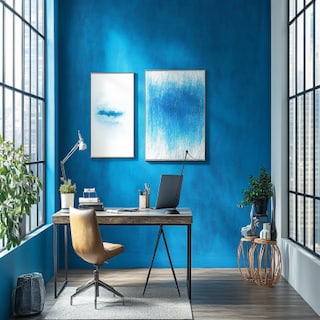 Contemporary Blue Wall Paint Design With A Textured Finish