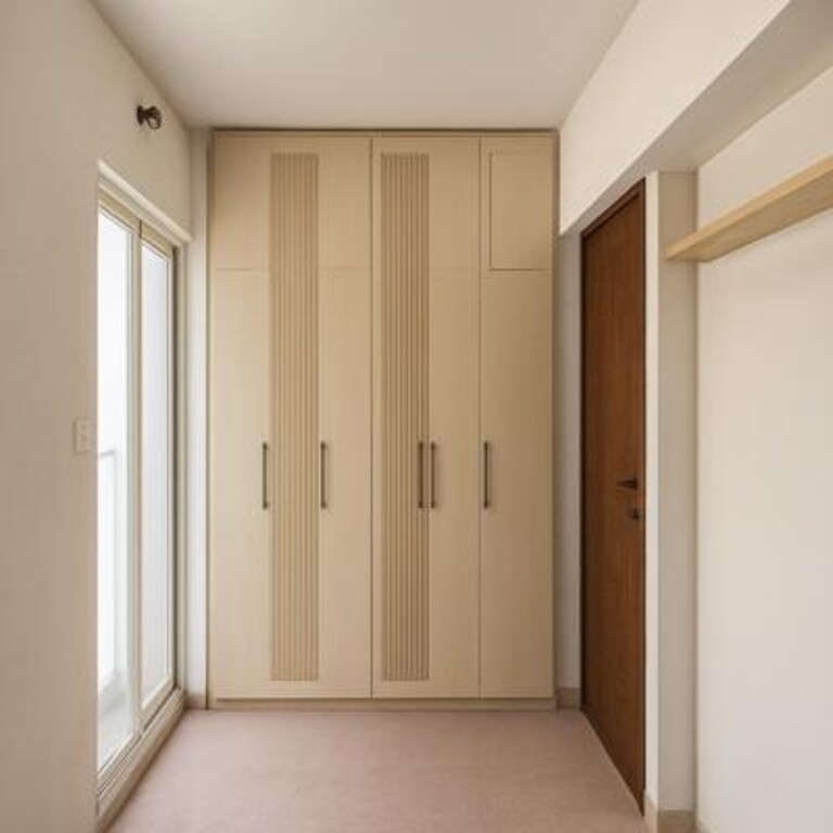 Beige Fluted Panel Wardrobe