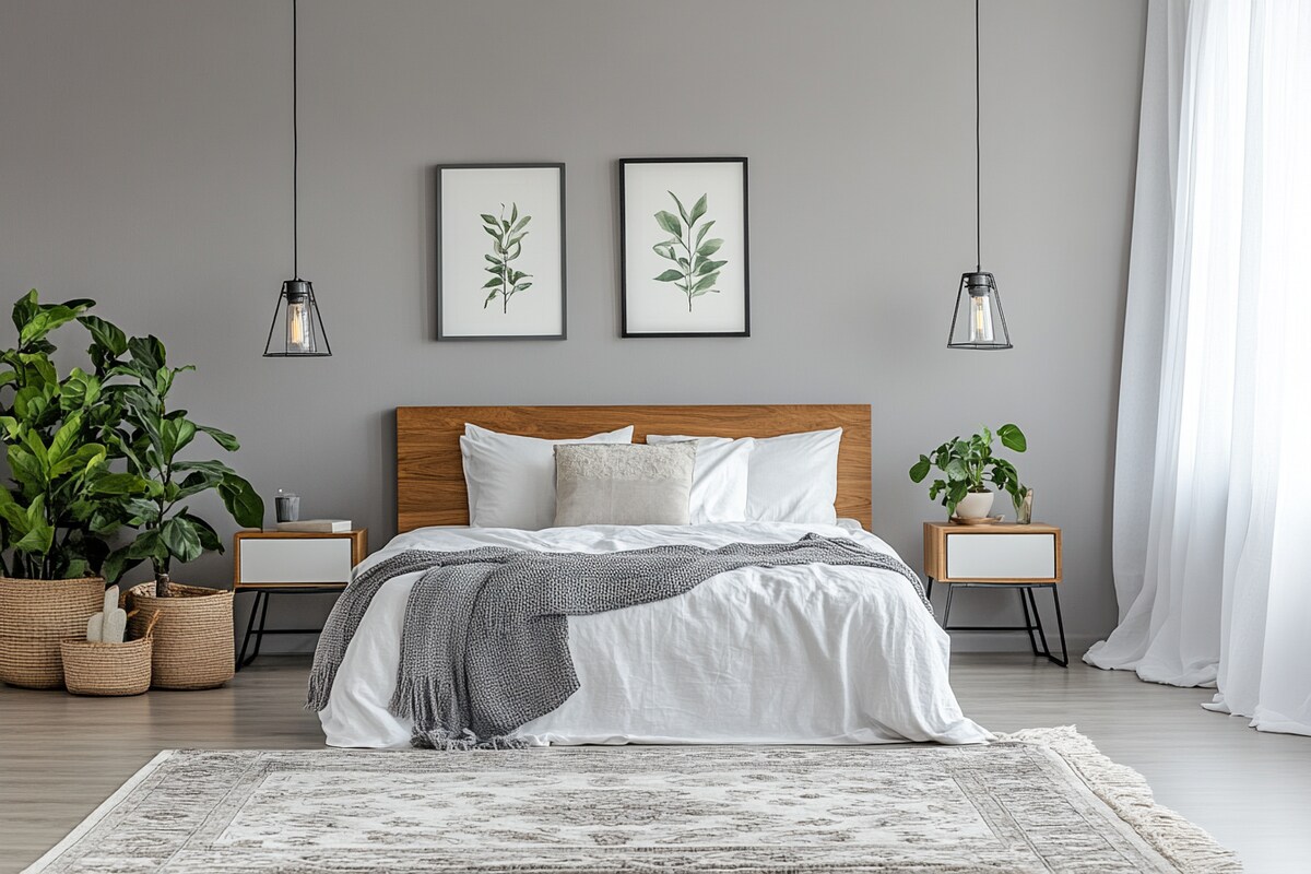 Modern Grey Bedroom Wall Paint Design