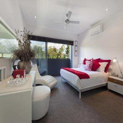 Red-White Celebrity Master Bedroom