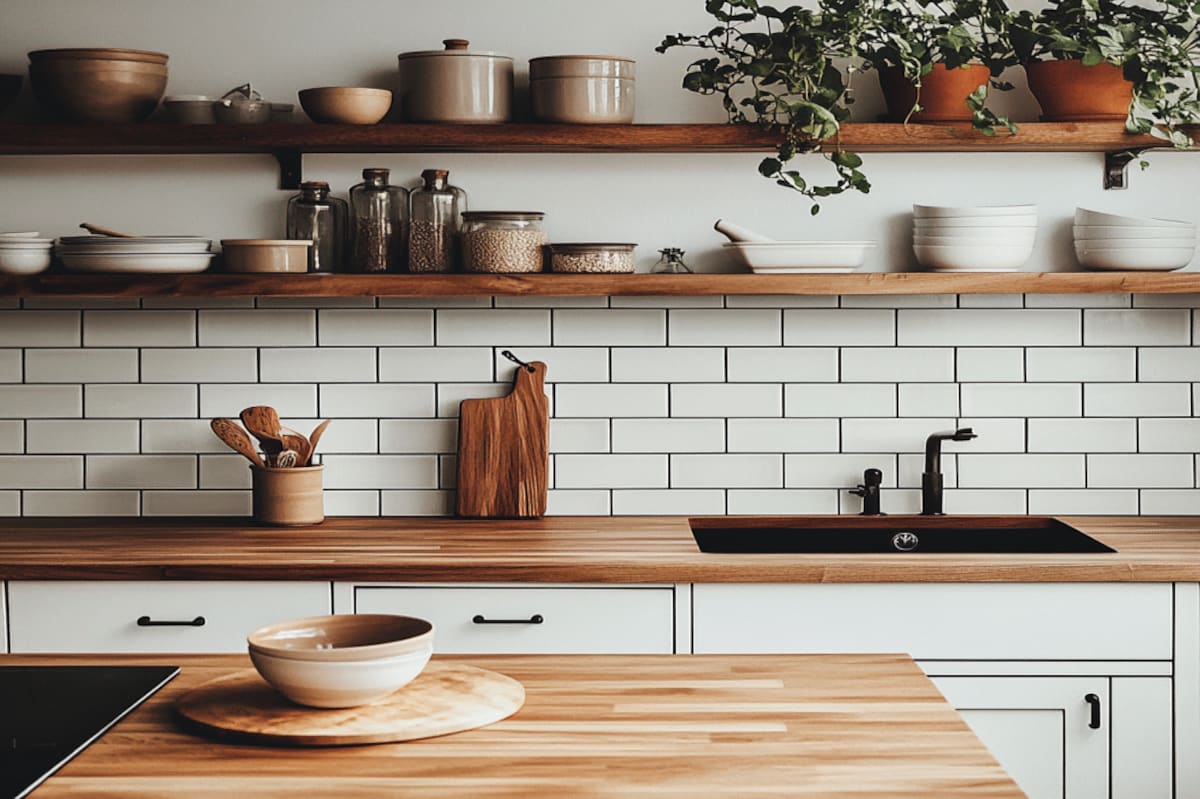 Classic Ceramic Matte White Kitchen Tile Design