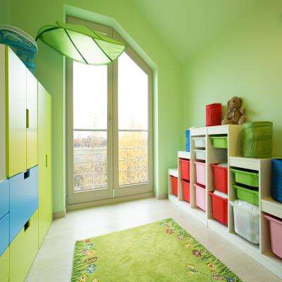 Nice Contemporary Kids Room Design in Green