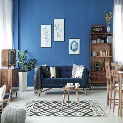 Scandinavian Blue Living Room Decor