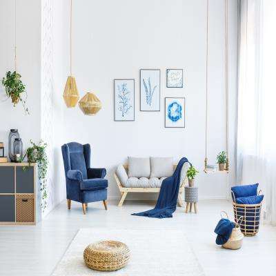Surreal Blue and White Living Room