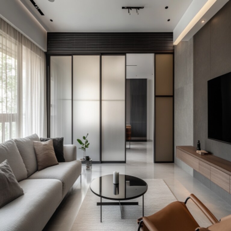 Sleek Modern Swing Glass Door Design with Matte Finish