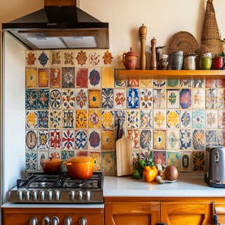 Ceramic Matte Multicoloured Kitchen Tile Design