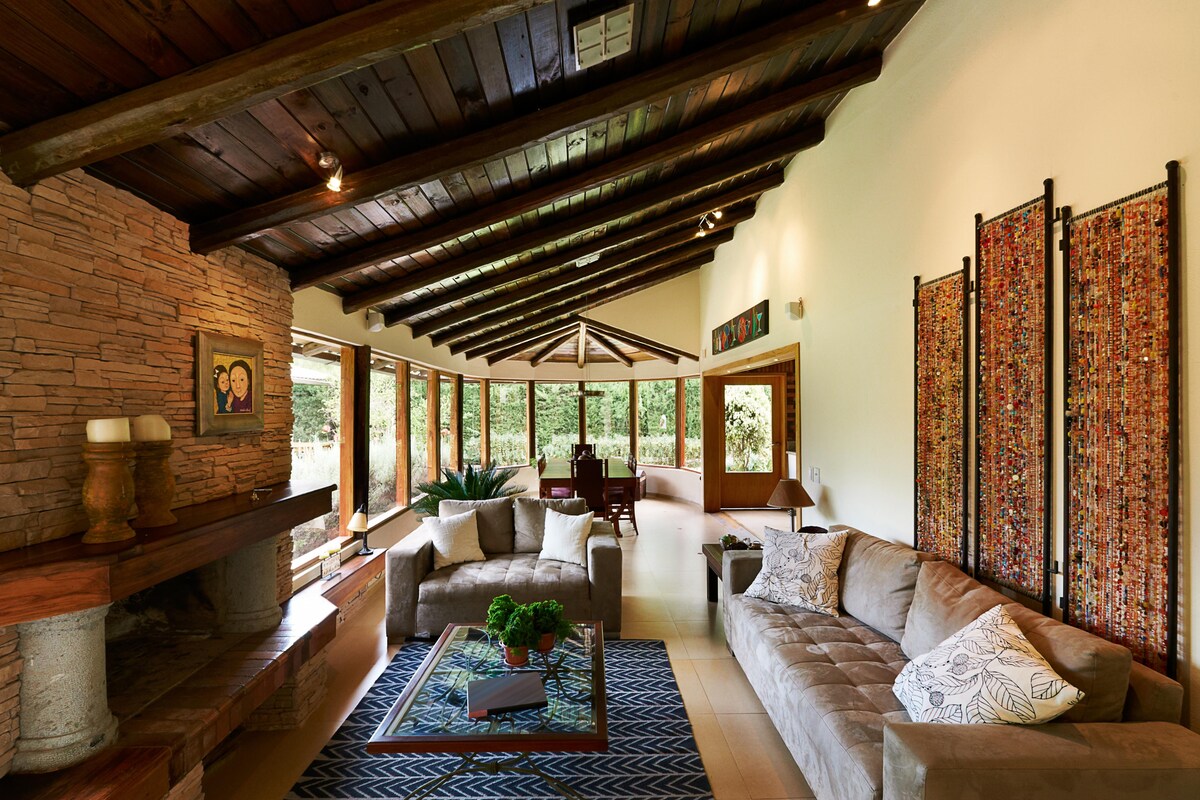 Rustic Living Room with Wooden Accents Rustic Living Room with Wooden Accents