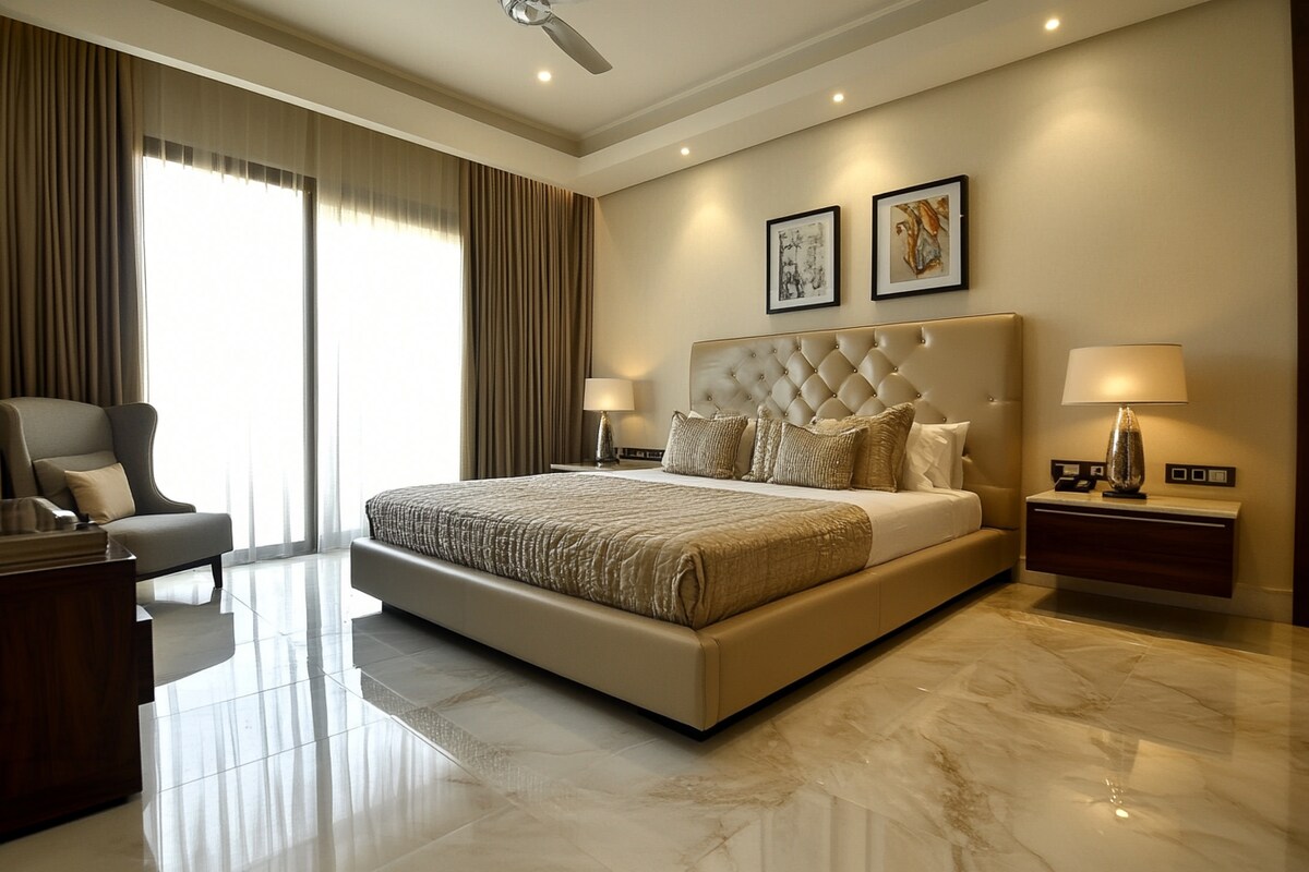 Light Beige Bedroom Tile Design With A Glossy Finish Light Beige Bedroom Tile Design With A Glossy Finish