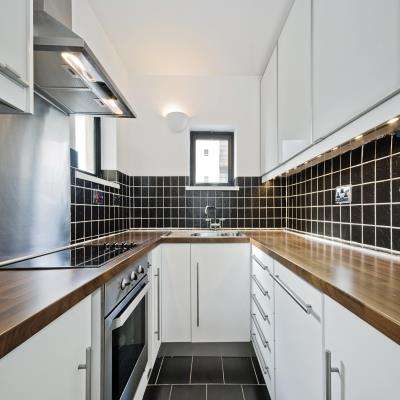 White and Black Kitchen Floor Tiles