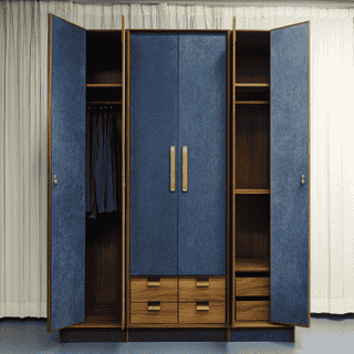 4 Door Denim Suedette Modern Swing Wardrobe Design