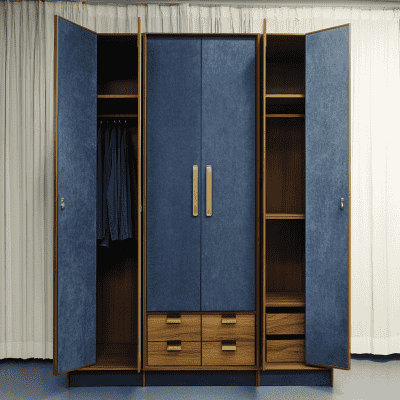 4 Door Denim Suedette Modern Swing Wardrobe Design