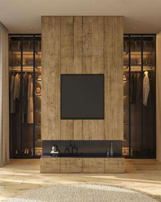 Opulent Double Wardrobe with Glass Finish