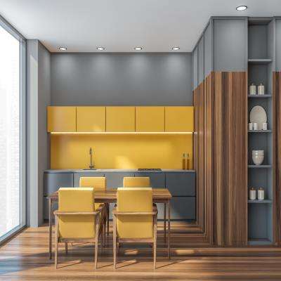 Modular Kitchen Design with Bright Colours