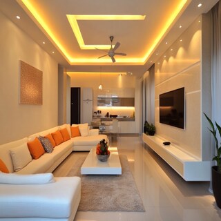 Contemporary Sleek Rectangular Peripheral False Ceiling Design