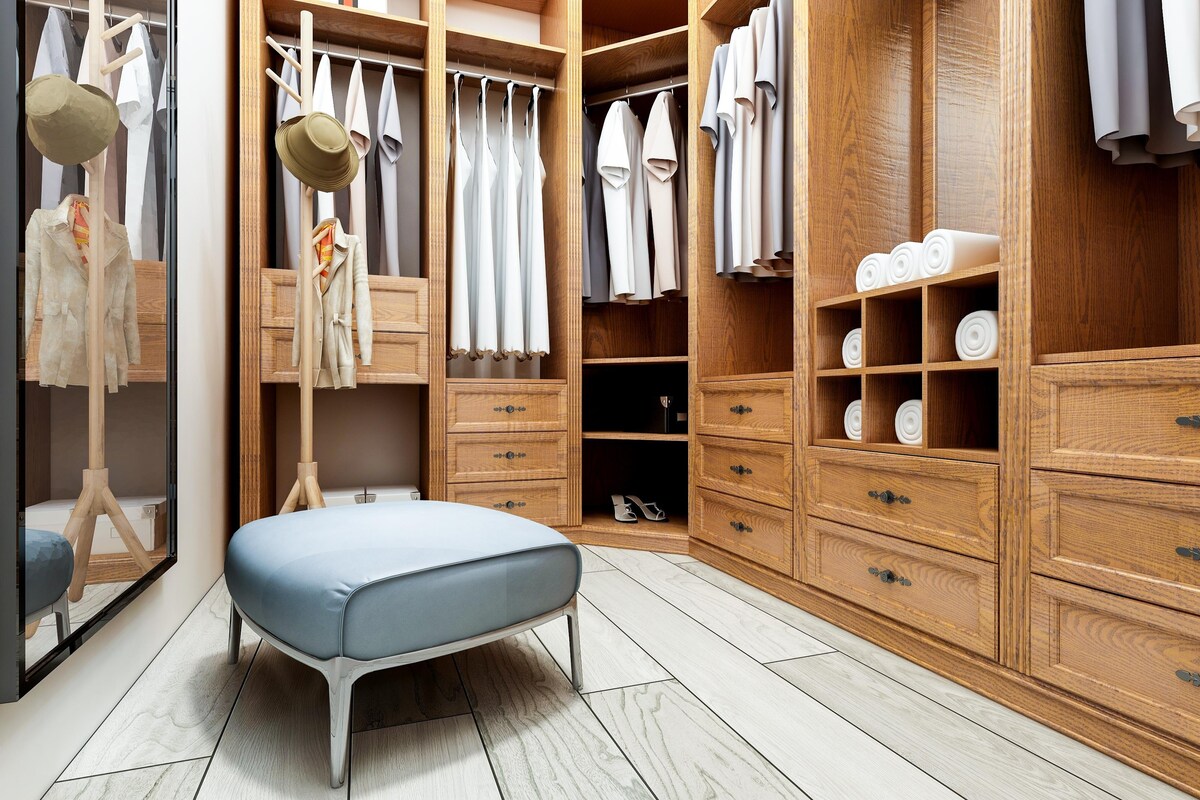 Modern Wardrobe Design With Pouffe