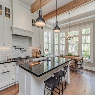 Ceramic Glossy Black and White Subway Kitchen Tile Design