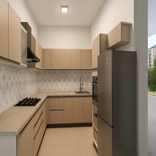 Traditional Beige L Shaped Kitchen