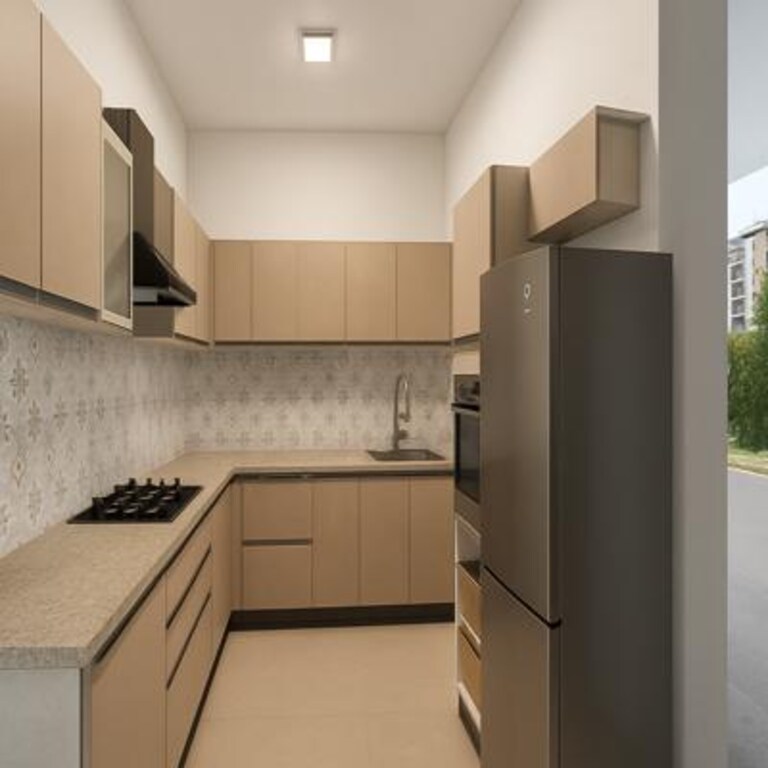 Traditional Beige L Shaped Kitchen