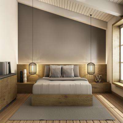 Trendy Loft Master Bedroom