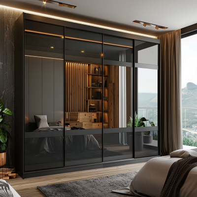 2 Large Black Wardrobe Design Ideas & Images