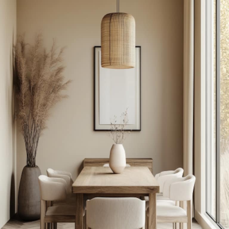 Contemporary Beige Wall Paint Design For Dining Room