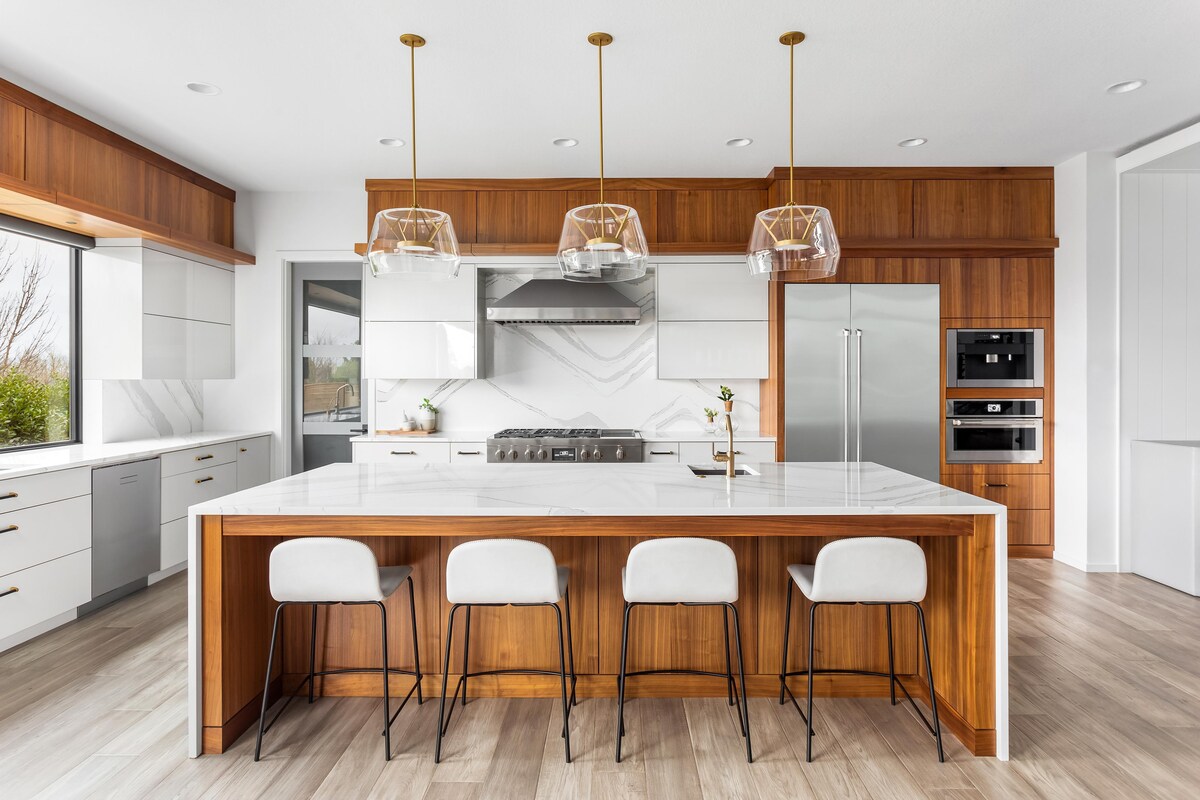 Sleek and Stylish Island Modular Kitchen