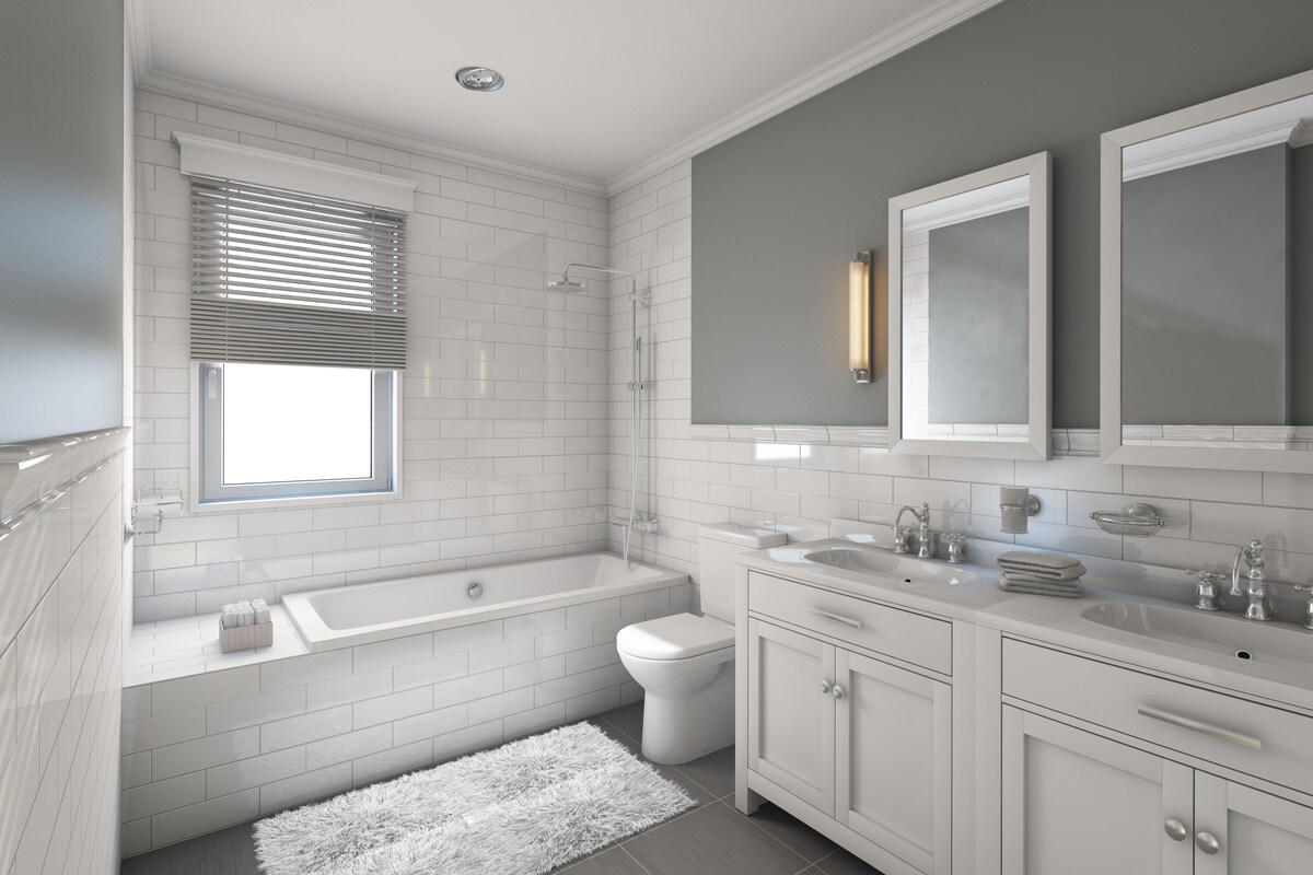 Traditional Grey and White Bathroom Design Traditional Grey and White Bathroom Design