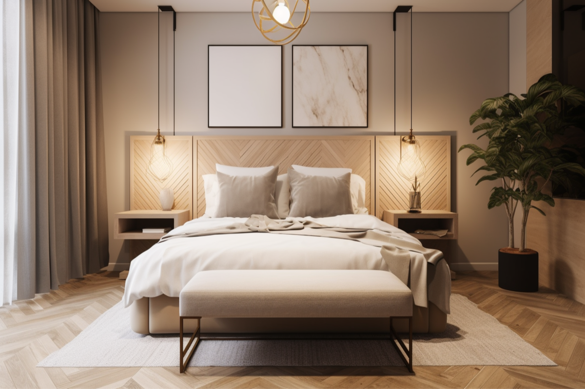 Low-Maintenance Modern Beige Bedroom Wall Paint Design Low-Maintenance Modern Beige Bedroom Wall Paint Design