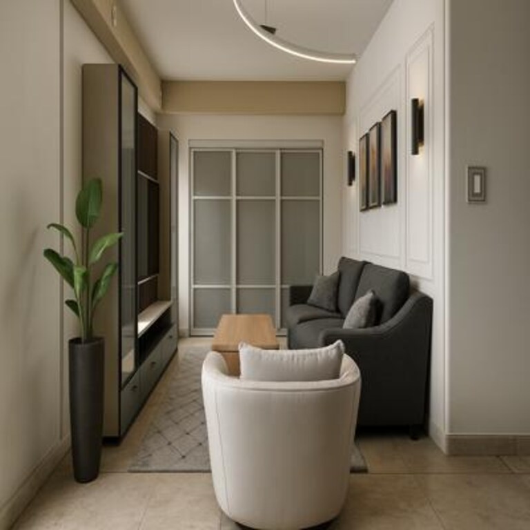 Compact Modern Neutral Living Room Design for Apartments Compact Modern Neutral Living Room Design for Apartments