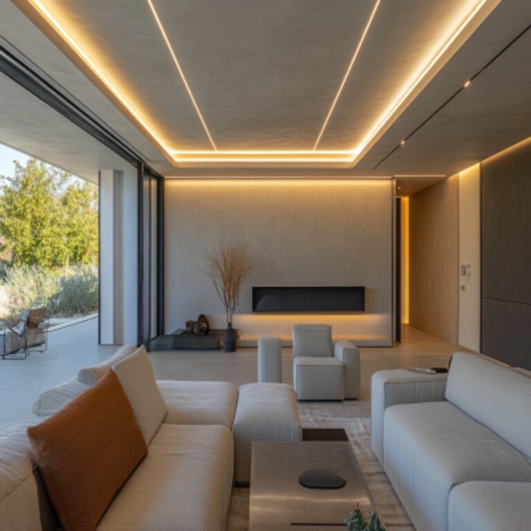 Contemporary Single-Layered Gypsum False Ceiling Design