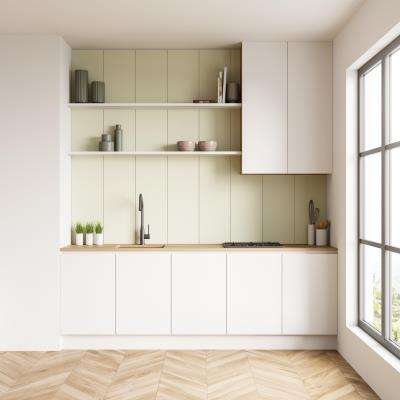 Minimalistic Modular Kitchen Design with Wooden Flooring